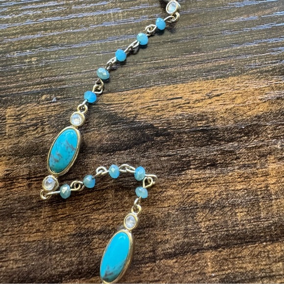 New Ralph Lauren Turquoise Beaded Gold Plated Necklace - Picture 6 of 6